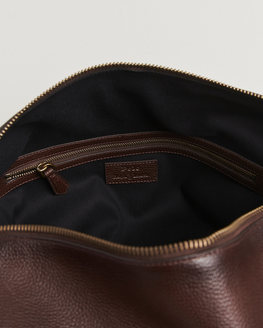 Herre | Tasker | Polo Ralph Lauren | Pebble Leather Duffle Bag Dark Brown