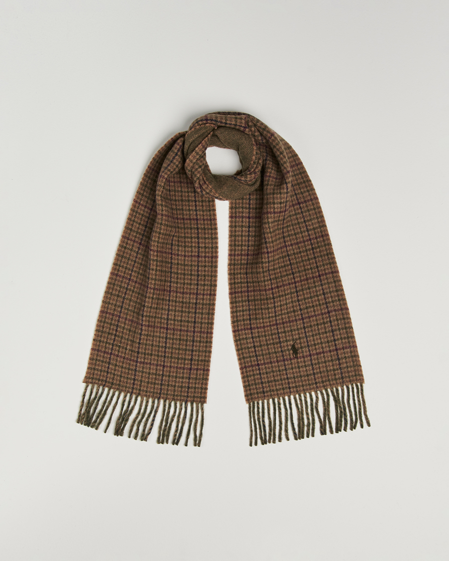 Herre | Halstørklæder | Polo Ralph Lauren | Wool Blend Scarf Olive Check