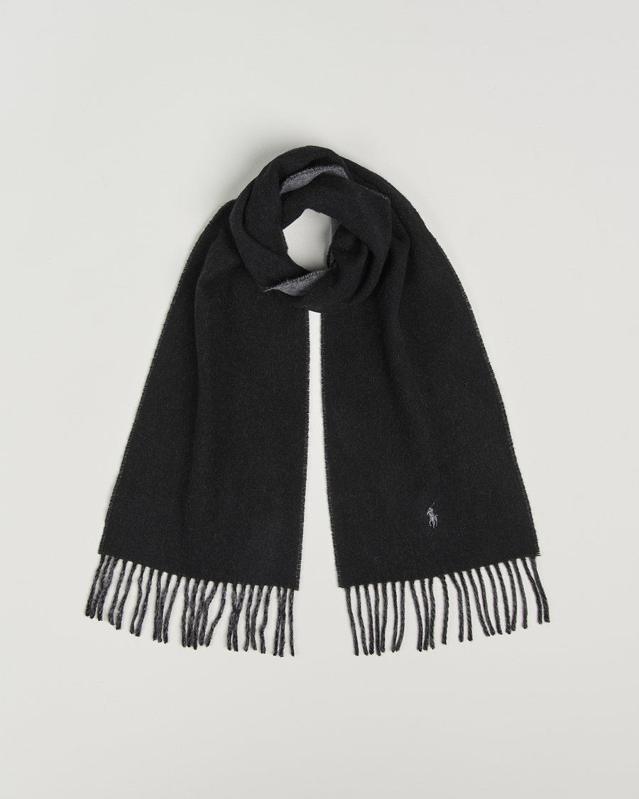 Herre | Halstørklæder | Polo Ralph Lauren | Reversible Wool Scarf Polo Black/Grey