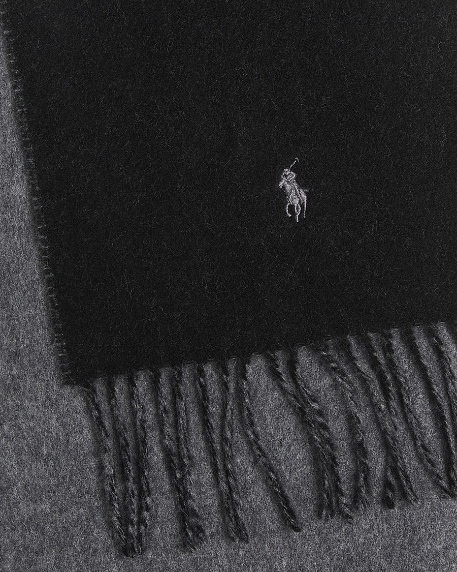 Herre | Halstørklæder | Polo Ralph Lauren | Reversible Wool Scarf Polo Black/Grey