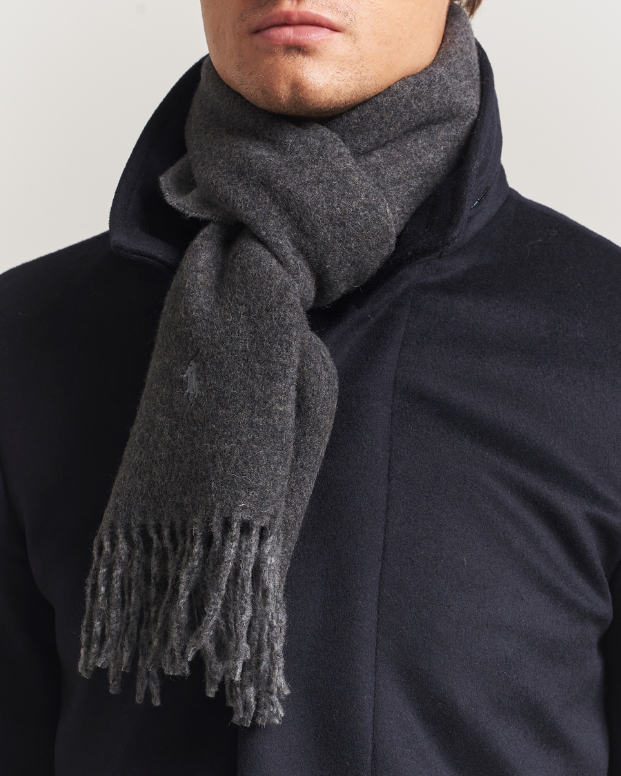 Herre | Halstørklæder | Polo Ralph Lauren | Reversible Wool Scarf Grey Heather