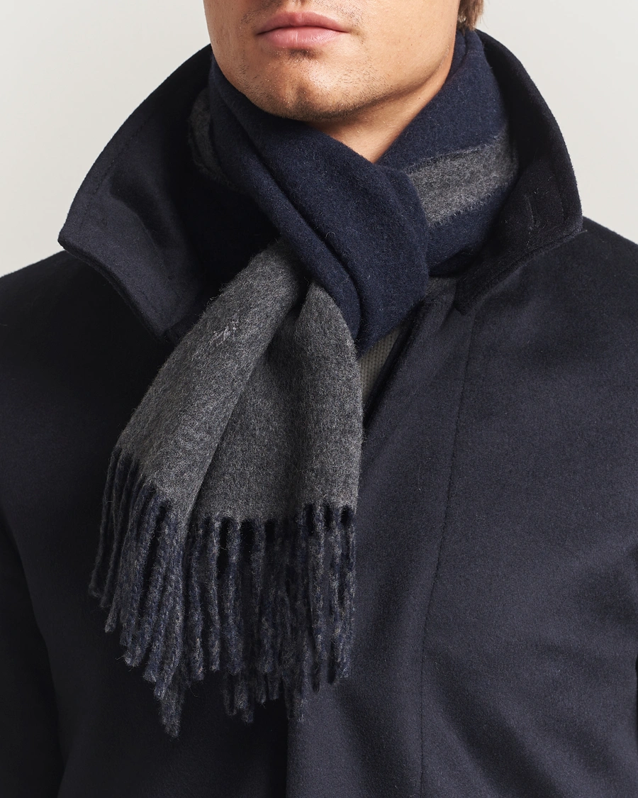 Herre | Halstørklæder | Polo Ralph Lauren | Reversible Wool Scarf Navy/Charcoal