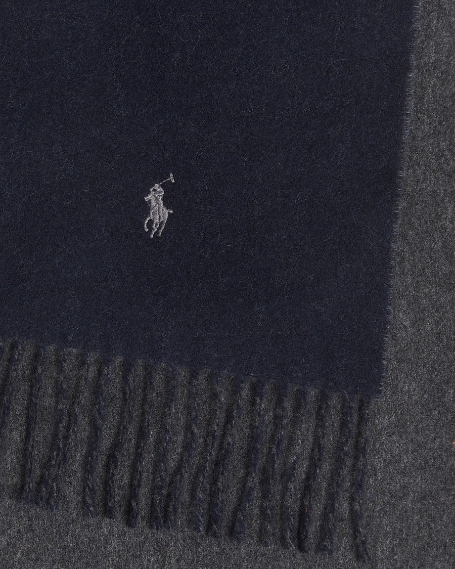 Herre | Halstørklæder | Polo Ralph Lauren | Reversible Wool Scarf Navy/Charcoal