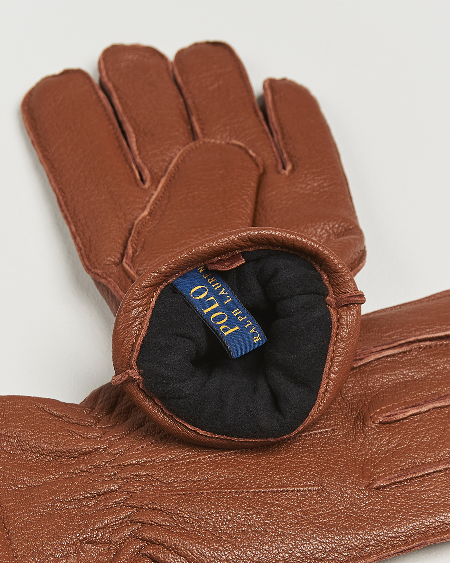 Herre | Handsker | Polo Ralph Lauren | Full Grain Leather Gloves Caramel