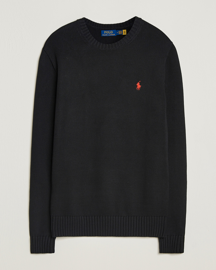 Herre | Trøjer | Polo Ralph Lauren | Cotton Crew Neck Sweater Polo Black