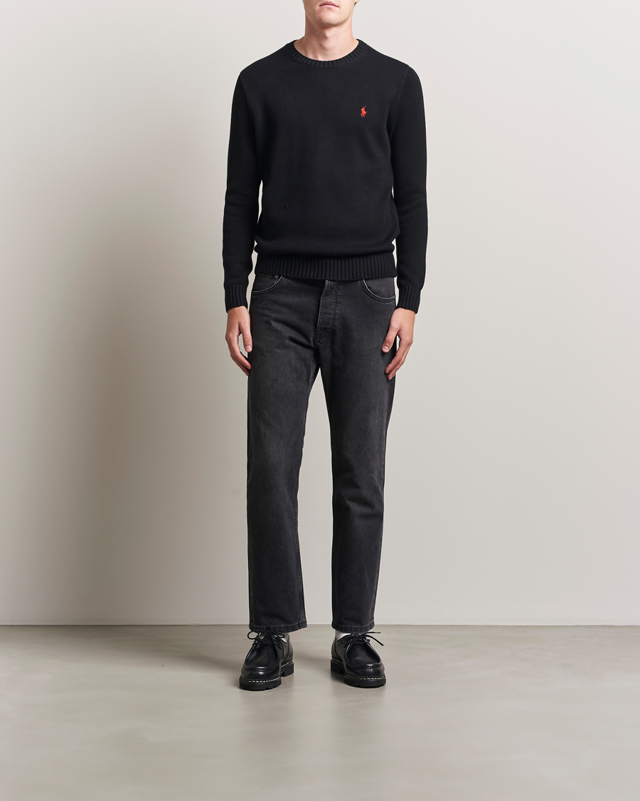 Herre | Trøjer | Polo Ralph Lauren | Cotton Crew Neck Sweater Polo Black