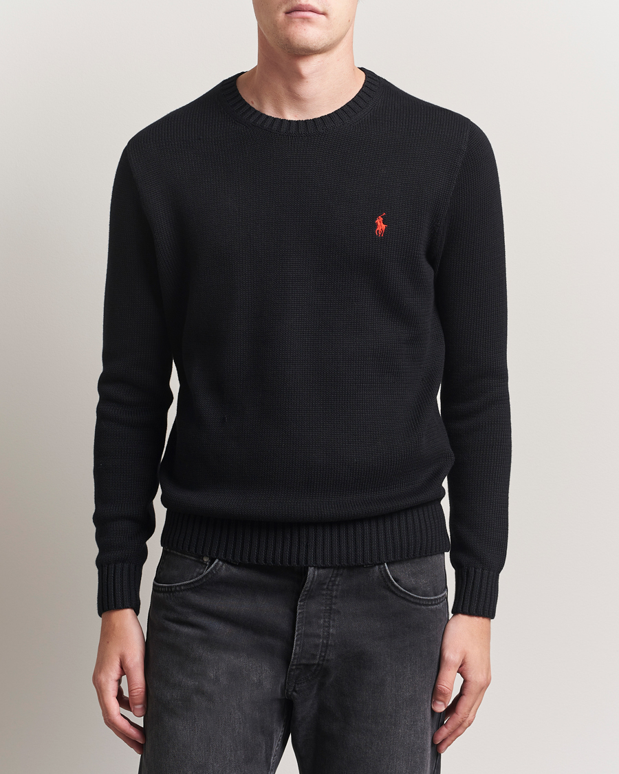 Herre | Trøjer | Polo Ralph Lauren | Cotton Crew Neck Sweater Polo Black