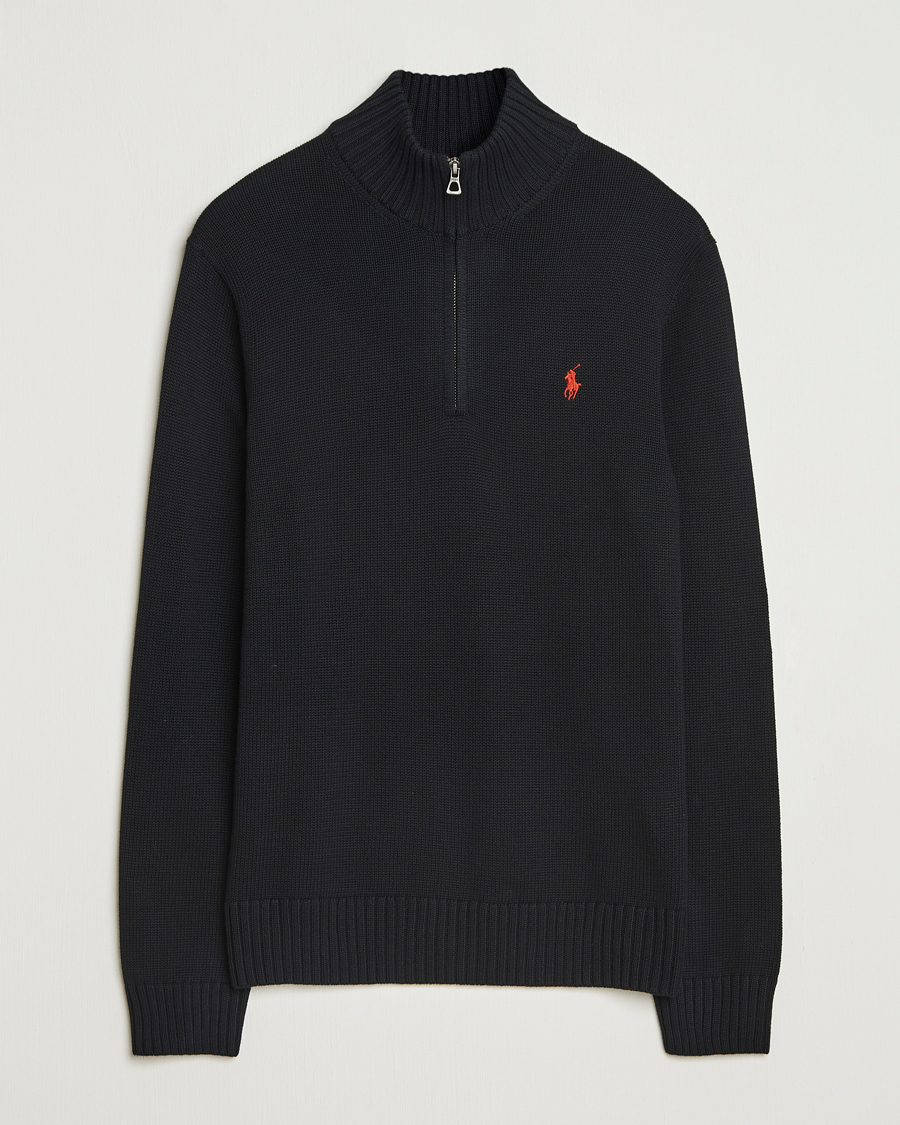 Herre | Trøjer | Polo Ralph Lauren | Cotton Pullover Half-Zip Polo Black