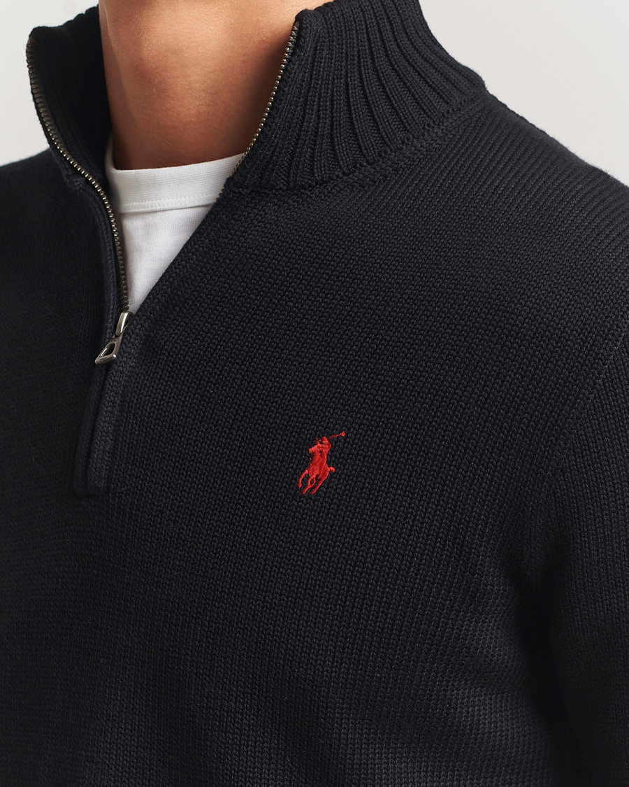 Herre | Trøjer | Polo Ralph Lauren | Cotton Pullover Half-Zip Polo Black