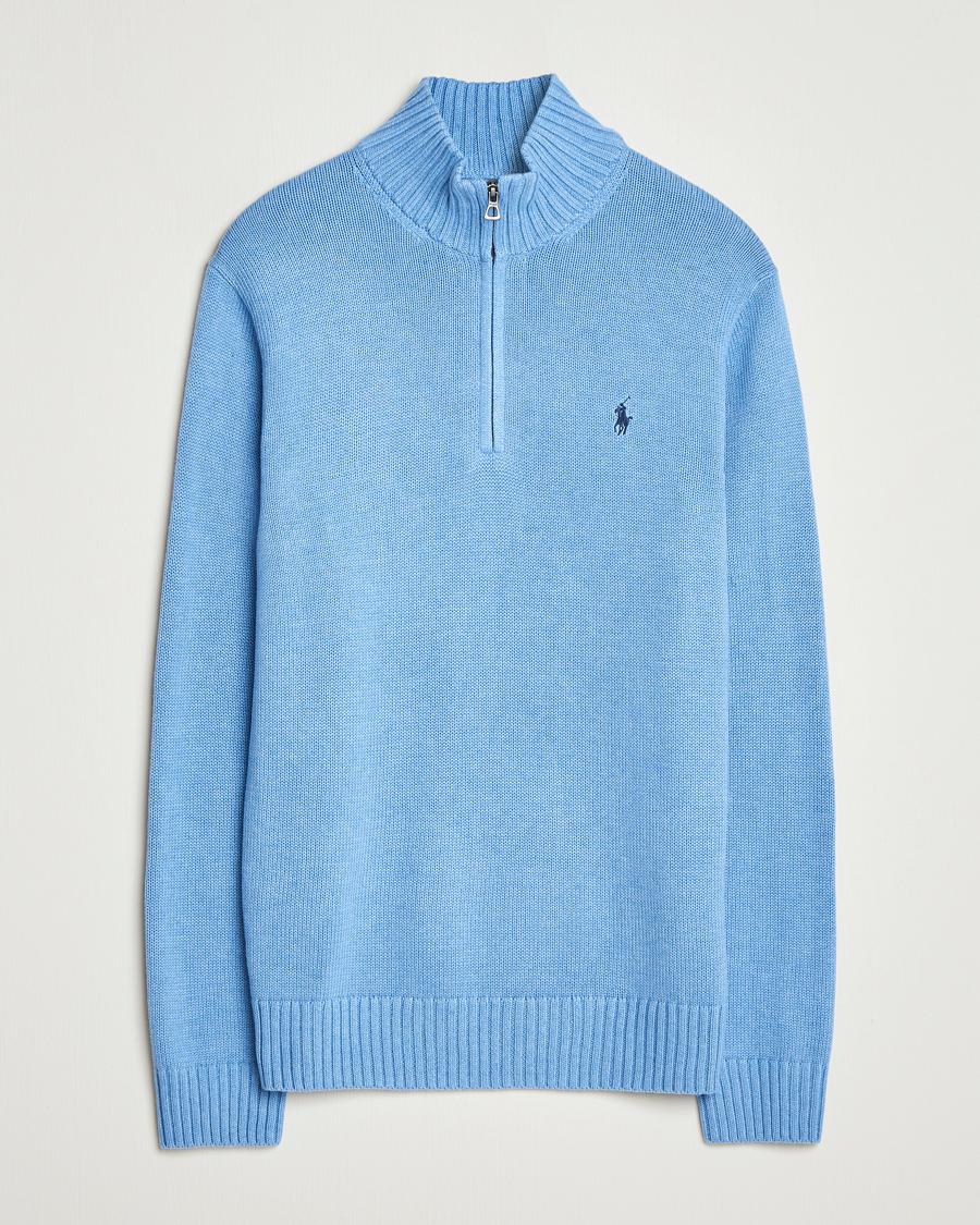 Herre | Trøjer | Polo Ralph Lauren | Cotton Pullover Half Zip Soft Royal Heather