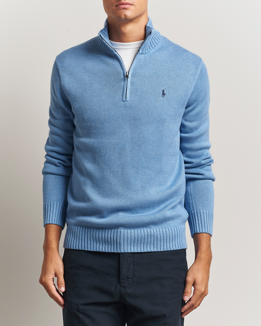 Herre | Trøjer | Polo Ralph Lauren | Cotton Pullover Half Zip Soft Royal Heather