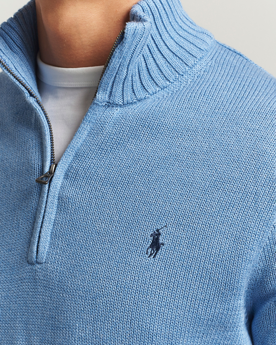 Herre | Trøjer | Polo Ralph Lauren | Cotton Pullover Half Zip Soft Royal Heather