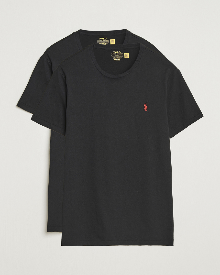 Herre | T-Shirts | Polo Ralph Lauren | 2-Pack Crew Neck T-Shirt Black