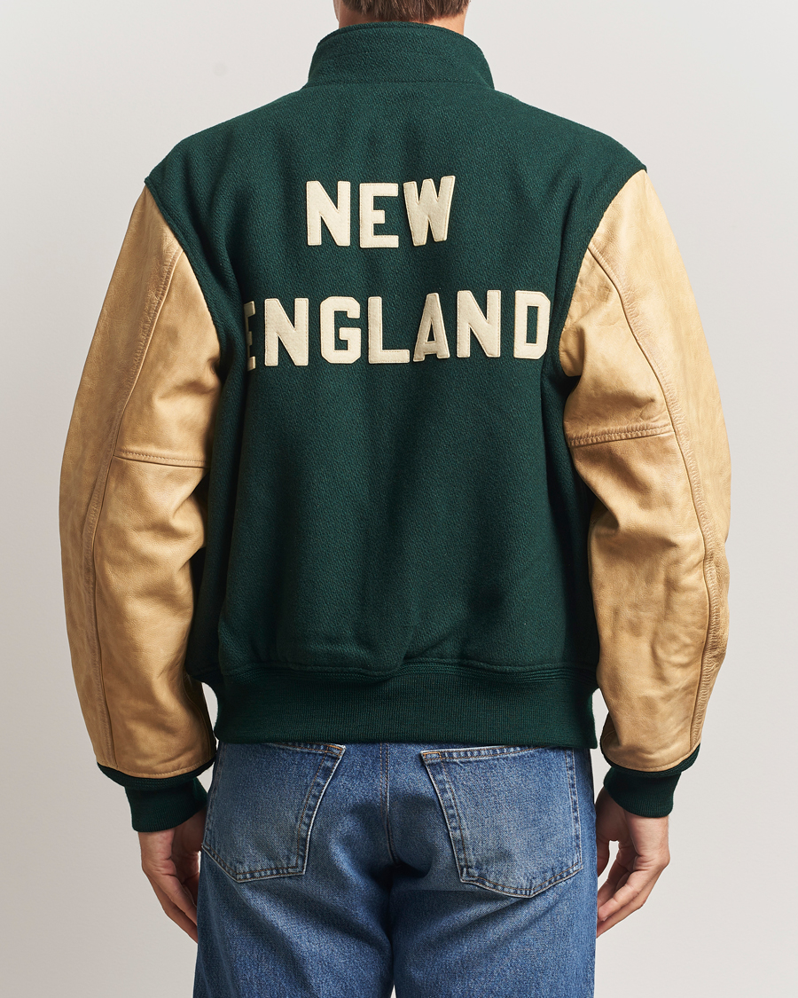 Herre | Jakker | Polo Ralph Lauren | Varsity Wool/Leather Bomber Jacket Churchill Green