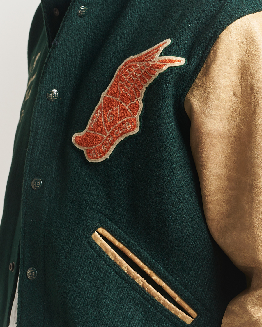 Herre | Jakker | Polo Ralph Lauren | Varsity Wool/Leather Bomber Jacket Churchill Green