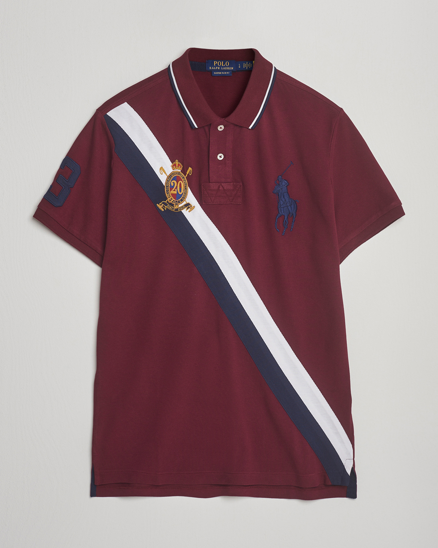 Herre | Polotrøjer | Polo Ralph Lauren | Diagonal Stripe Big Pony Polo Classic Wine