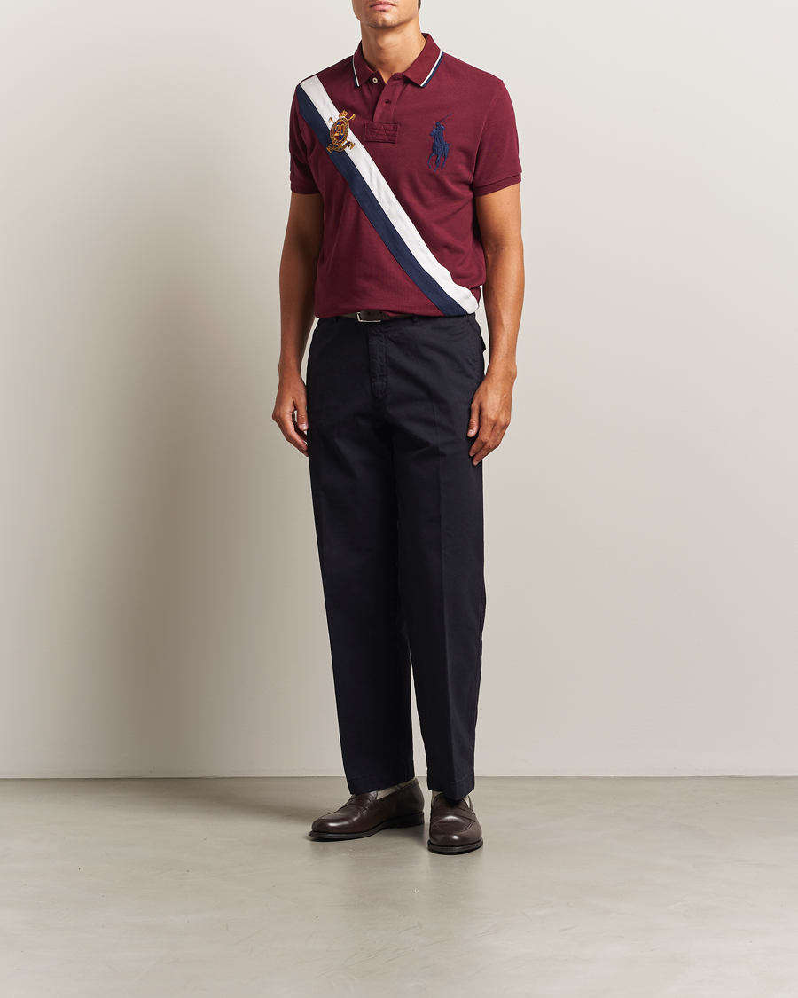 Herre | Polotrøjer | Polo Ralph Lauren | Diagonal Stripe Big Pony Polo Classic Wine