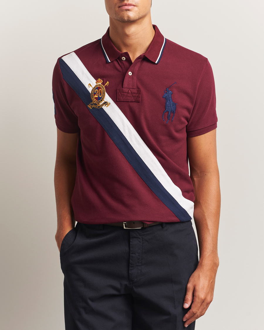 Herre | Polotrøjer | Polo Ralph Lauren | Diagonal Stripe Big Pony Polo Classic Wine