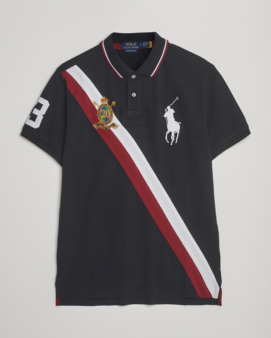 Herre | Polotrøjer | Polo Ralph Lauren | Diagonal Stripe Big Pony Polo Polo Black