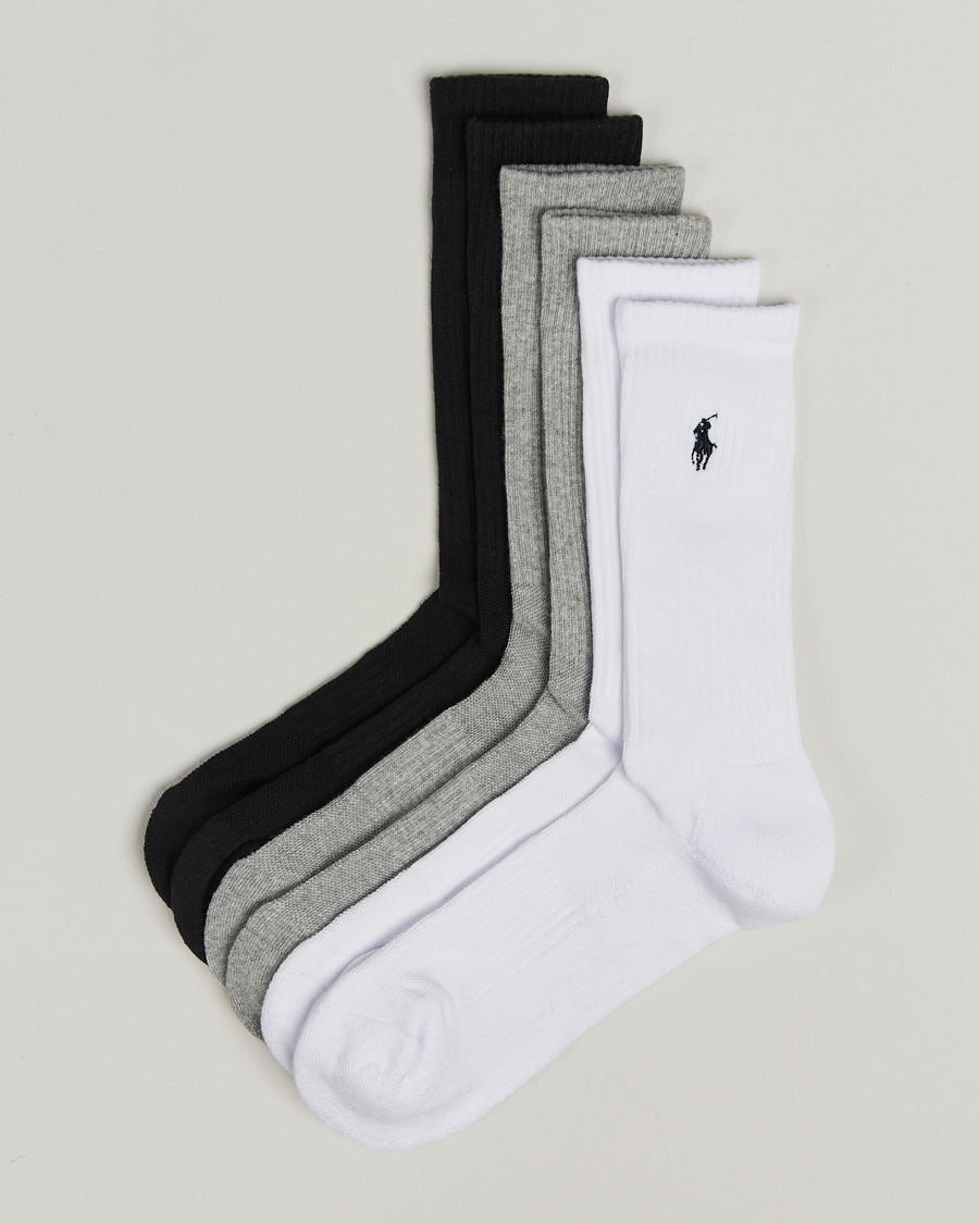 Herre | Undertøj | Polo Ralph Lauren | 6-Pack Crew Sock Grey Assorted