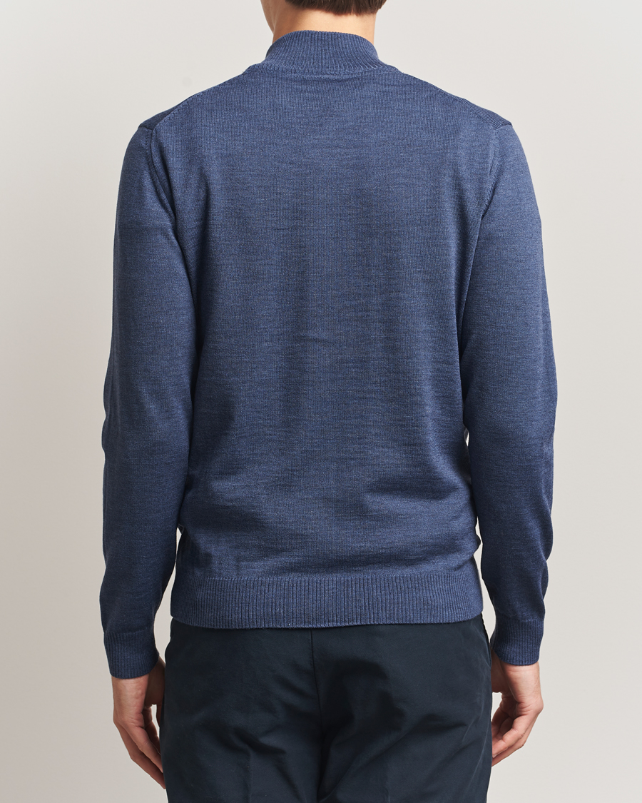 Herre | Trøjer | Stenströms | Merino Full Zip Denim Blue