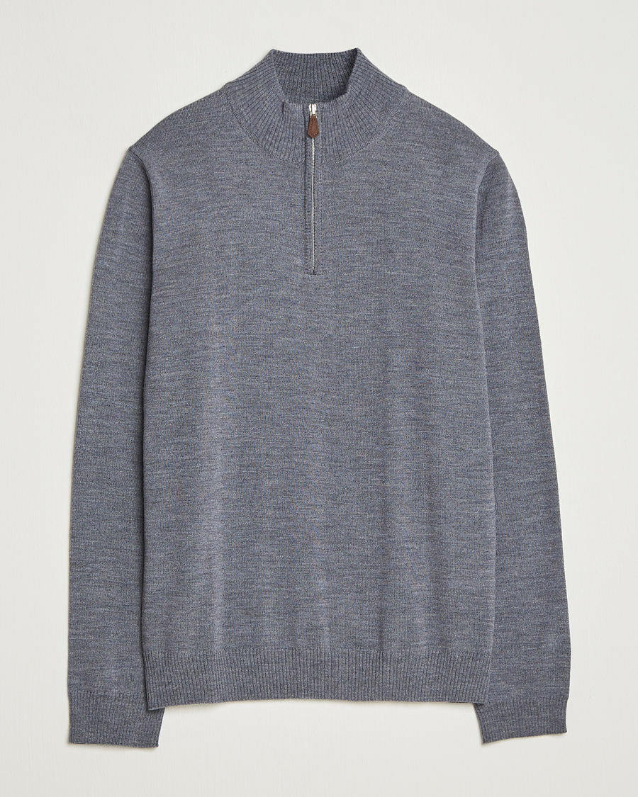 Herre | Trøjer | Stenströms | Merino Half-Zip Grey