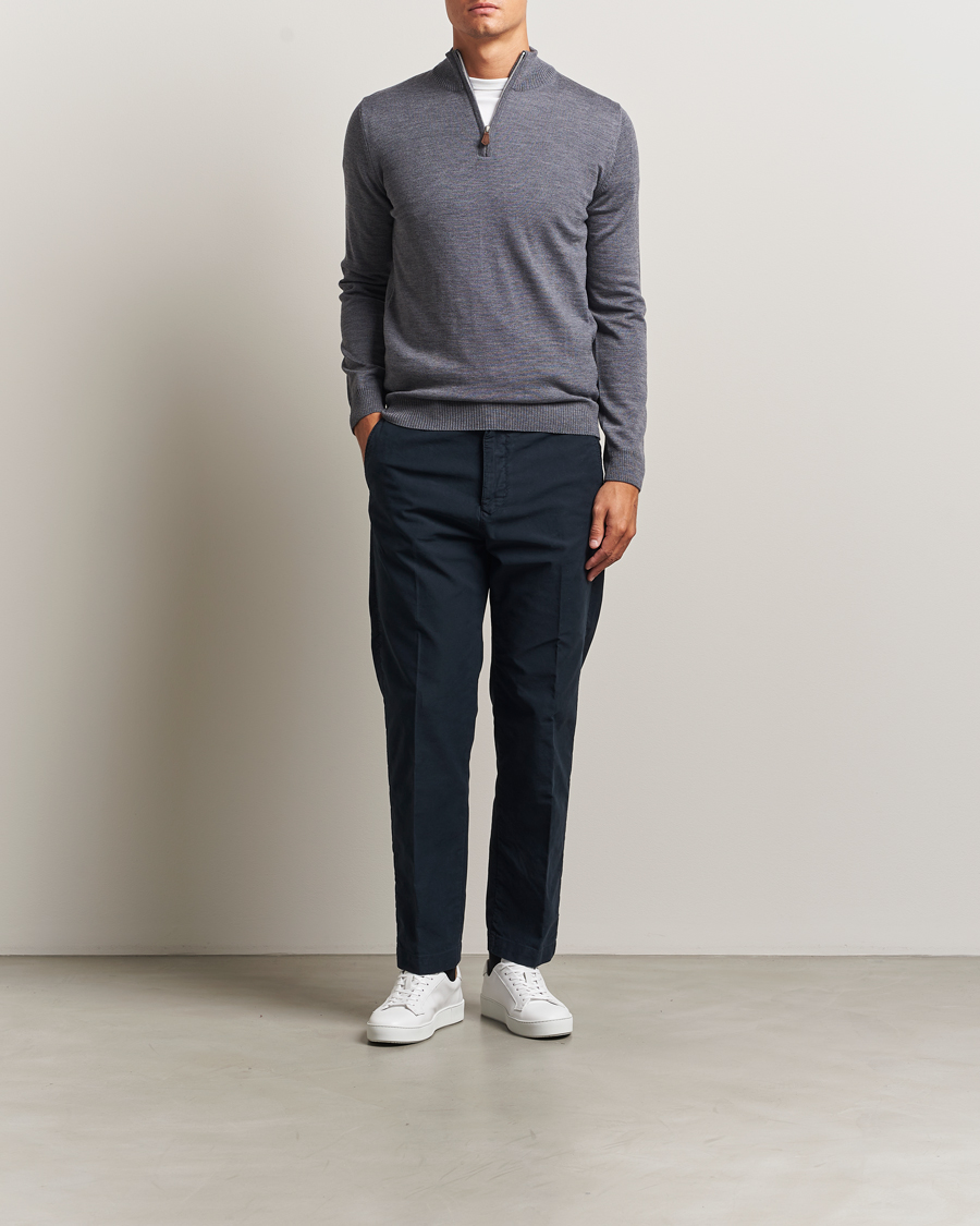 Herre | Trøjer | Stenströms | Merino Half-Zip Grey