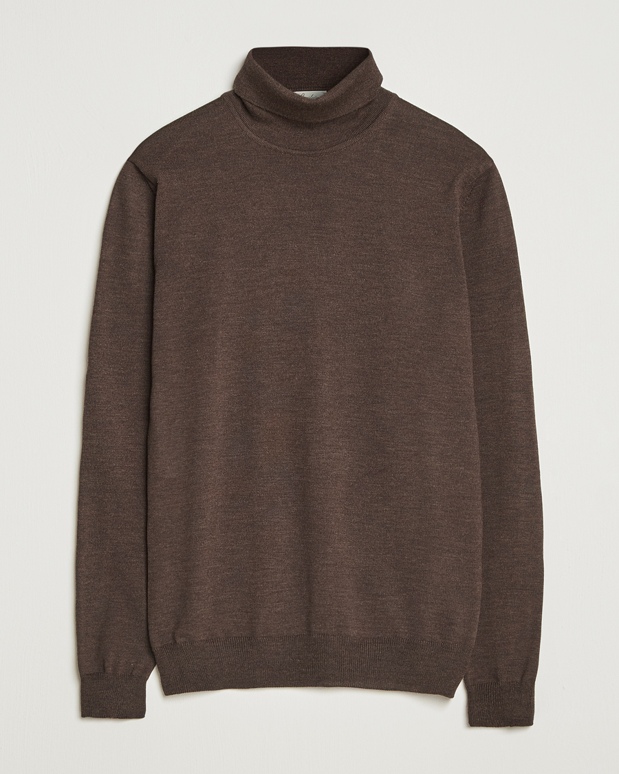 Herre | Trøjer | Stenströms | Merino Rollneck Dark Brown