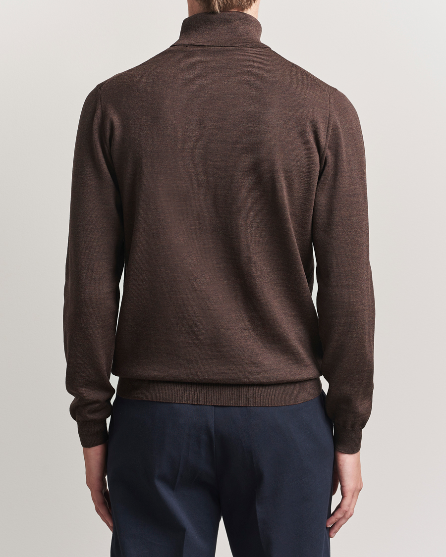 Herre | Trøjer | Stenströms | Merino Rollneck Dark Brown