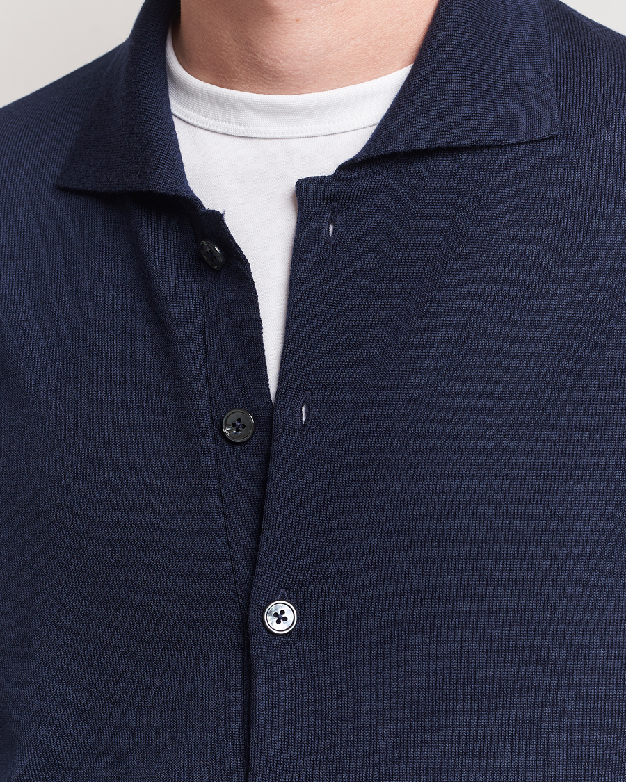 Herre | Trøjer | Stenströms | Merino Pocket Cardigan Navy