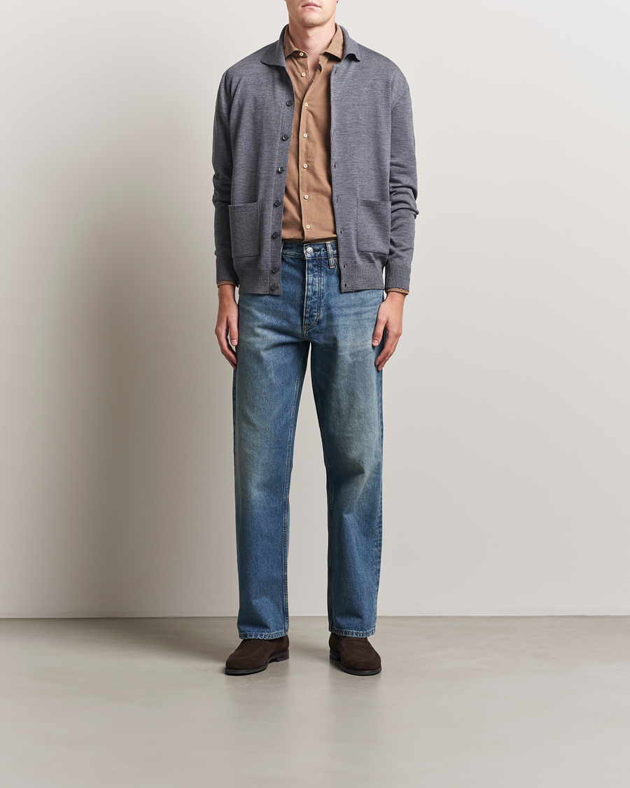 Herre | Trøjer | Stenströms | Merino Pocket Cardigan Grey