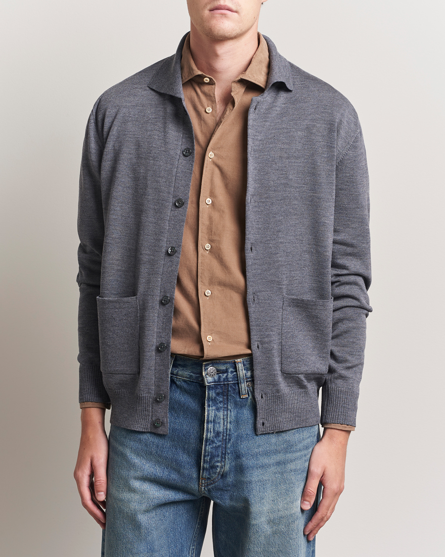 Herre | Trøjer | Stenströms | Merino Pocket Cardigan Grey