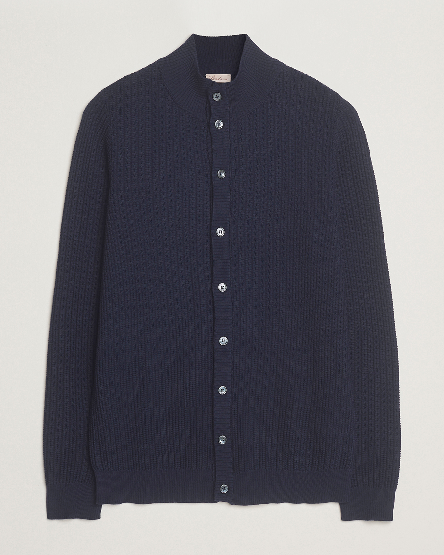 Herre | Trøjer | Stenströms | Knitted Structure Cardigan Navy