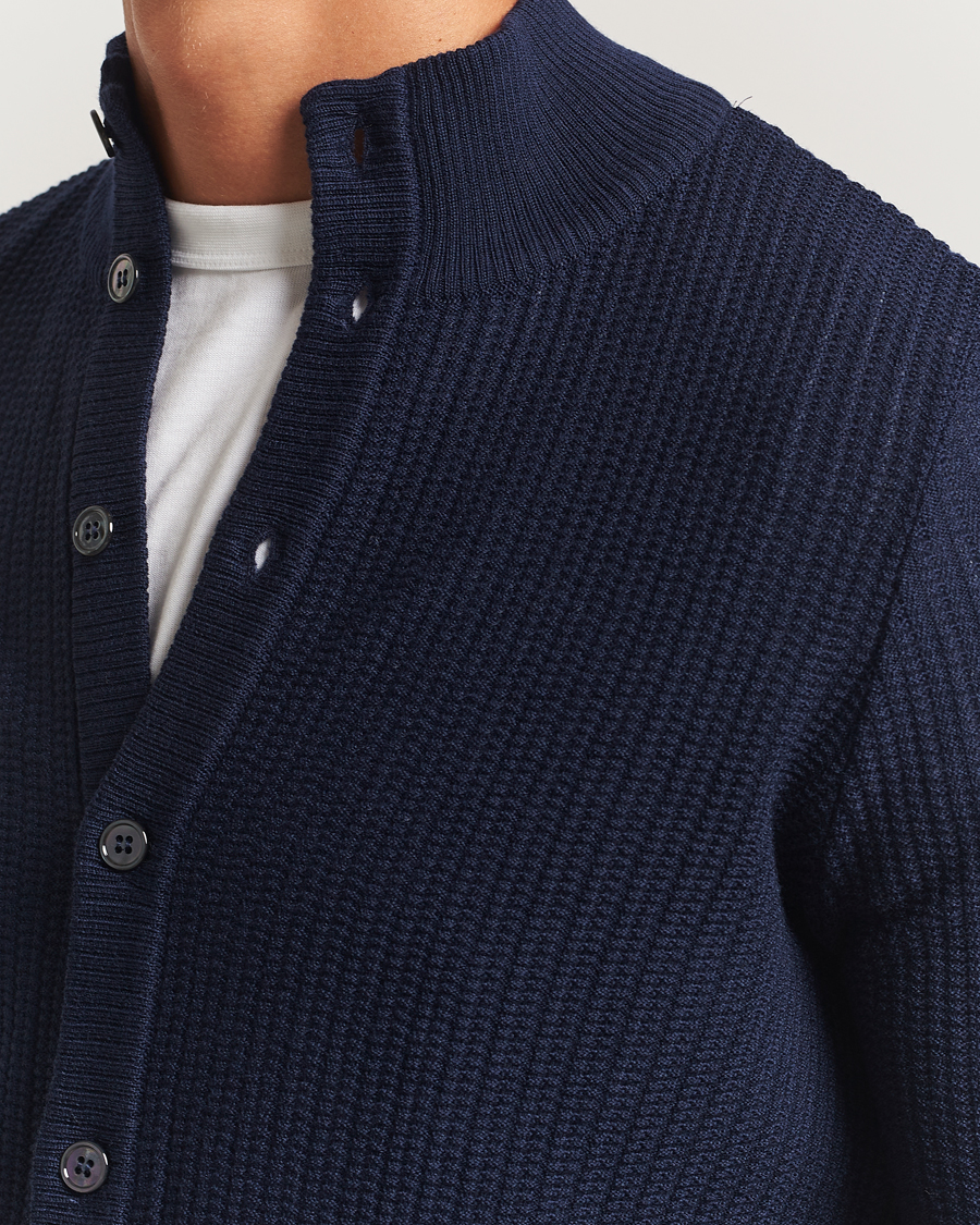 Herre | Trøjer | Stenströms | Knitted Structure Cardigan Navy