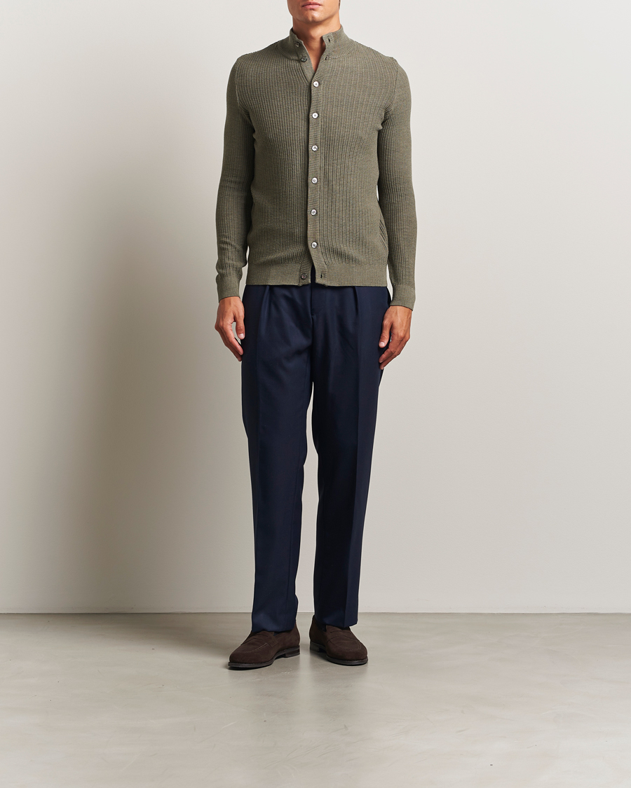 Herre | Trøjer | Stenströms | Knitted Structure Cardigan Green