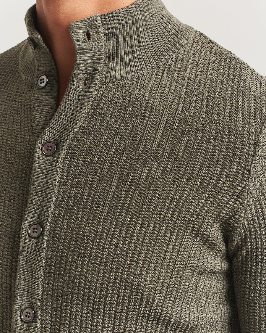 Herre | Trøjer | Stenströms | Knitted Structure Cardigan Green