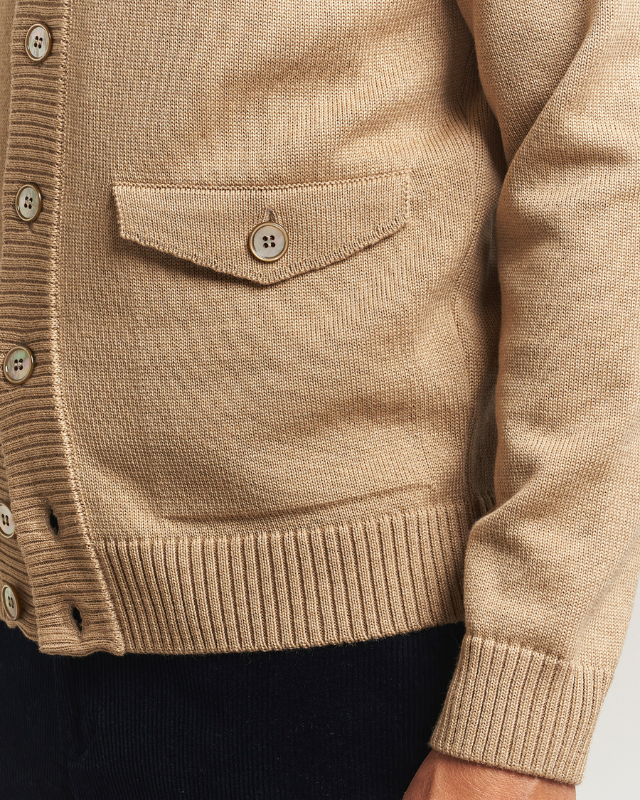Herre | Trøjer | Stenströms | Chunky Knitted Merino Cardigan Beige