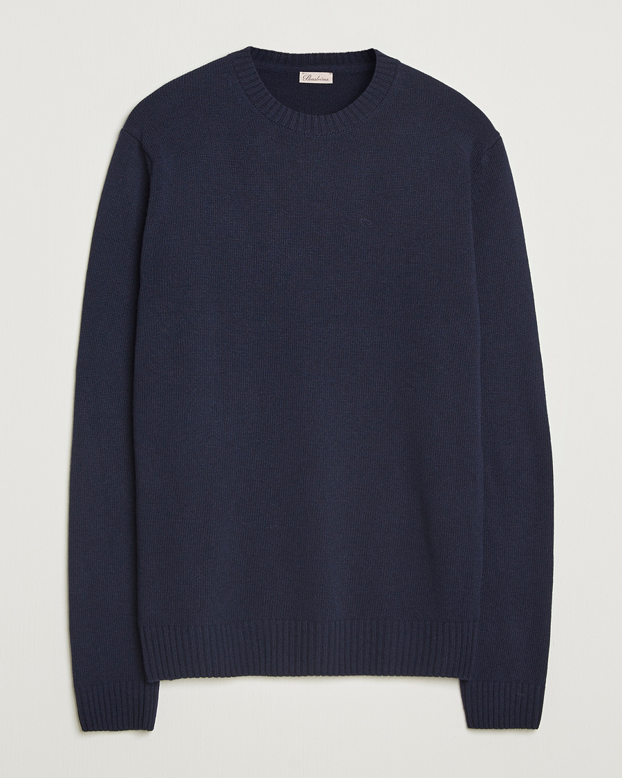 Herre | Trøjer | Stenströms | Brushed Merino Crew Neck Navy