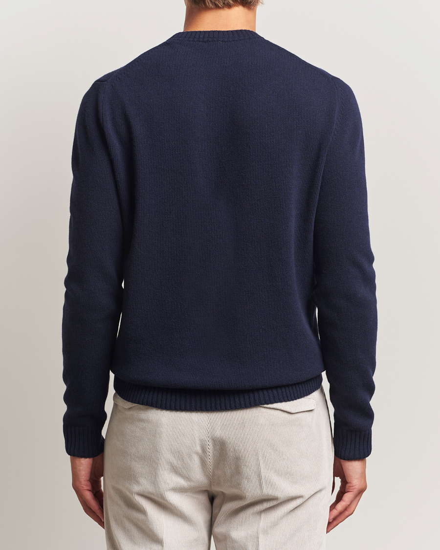 Herre | Trøjer | Stenströms | Brushed Merino Crew Neck Navy