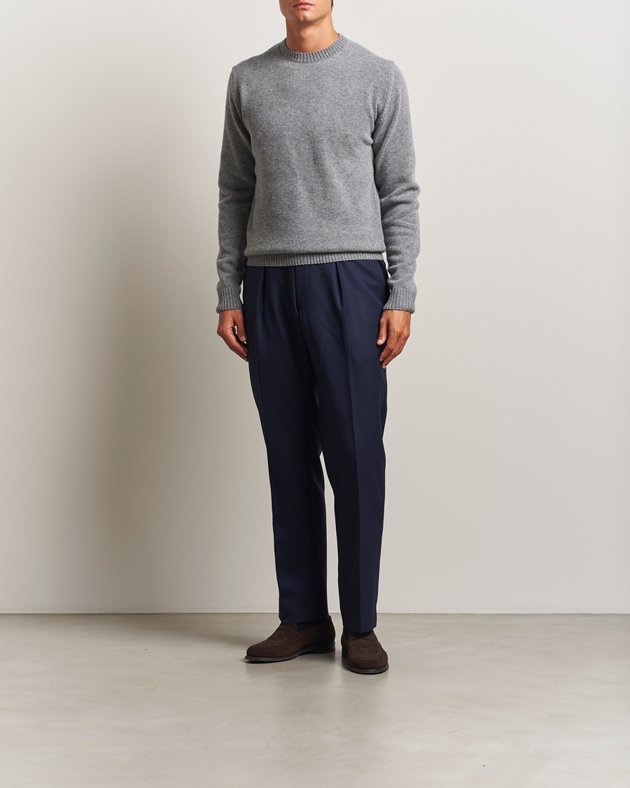 Herre | Trøjer | Stenströms | Brushed Merino Crew Neck Grey