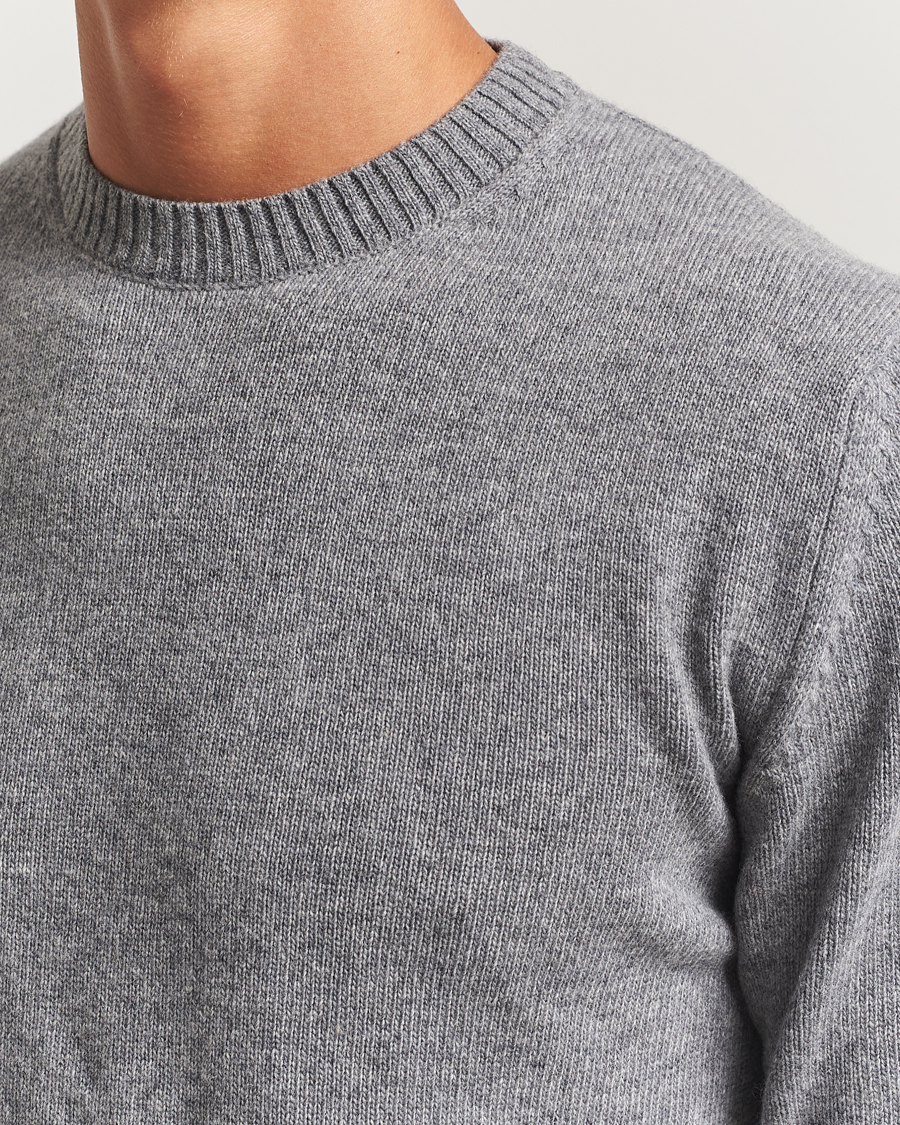 Herre | Trøjer | Stenströms | Brushed Merino Crew Neck Grey