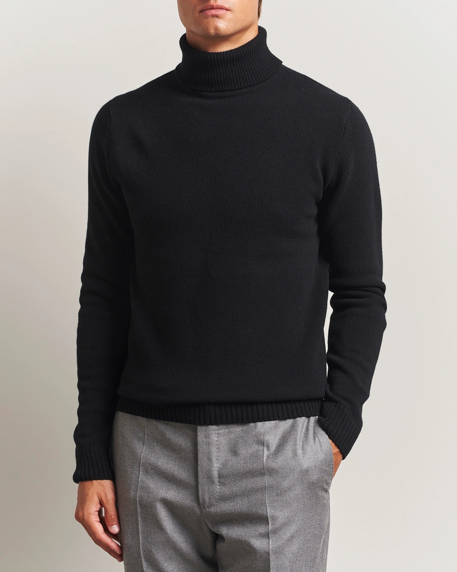 Herre | Trøjer | Stenströms | Brushed Merino Rollneck Black