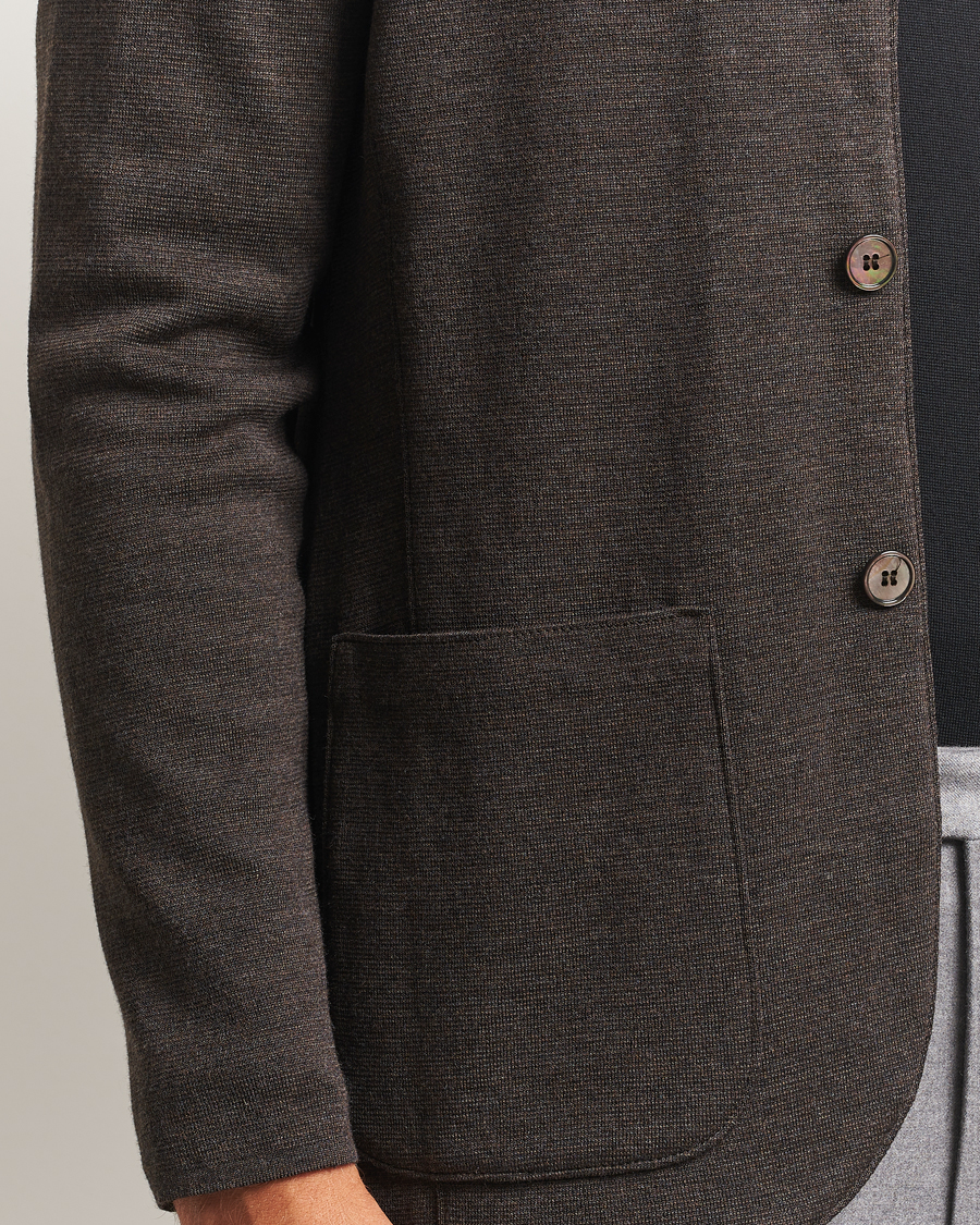Herre | Blazere & jakker | Stenströms | Milano Knitted Merino Blazer Dark Brown
