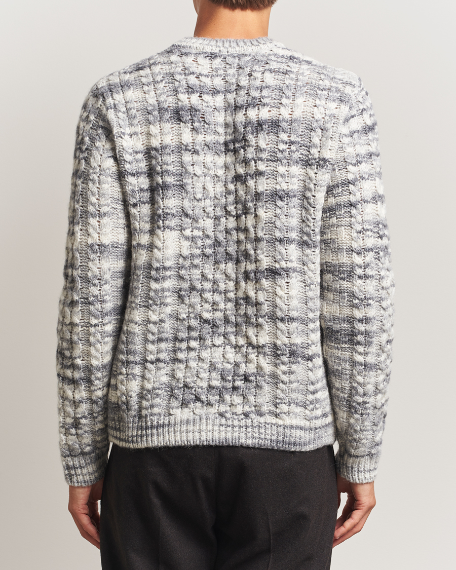 Herre | Trøjer | Stenströms | Alpacka Cable Knitted Crew Neck Grey
