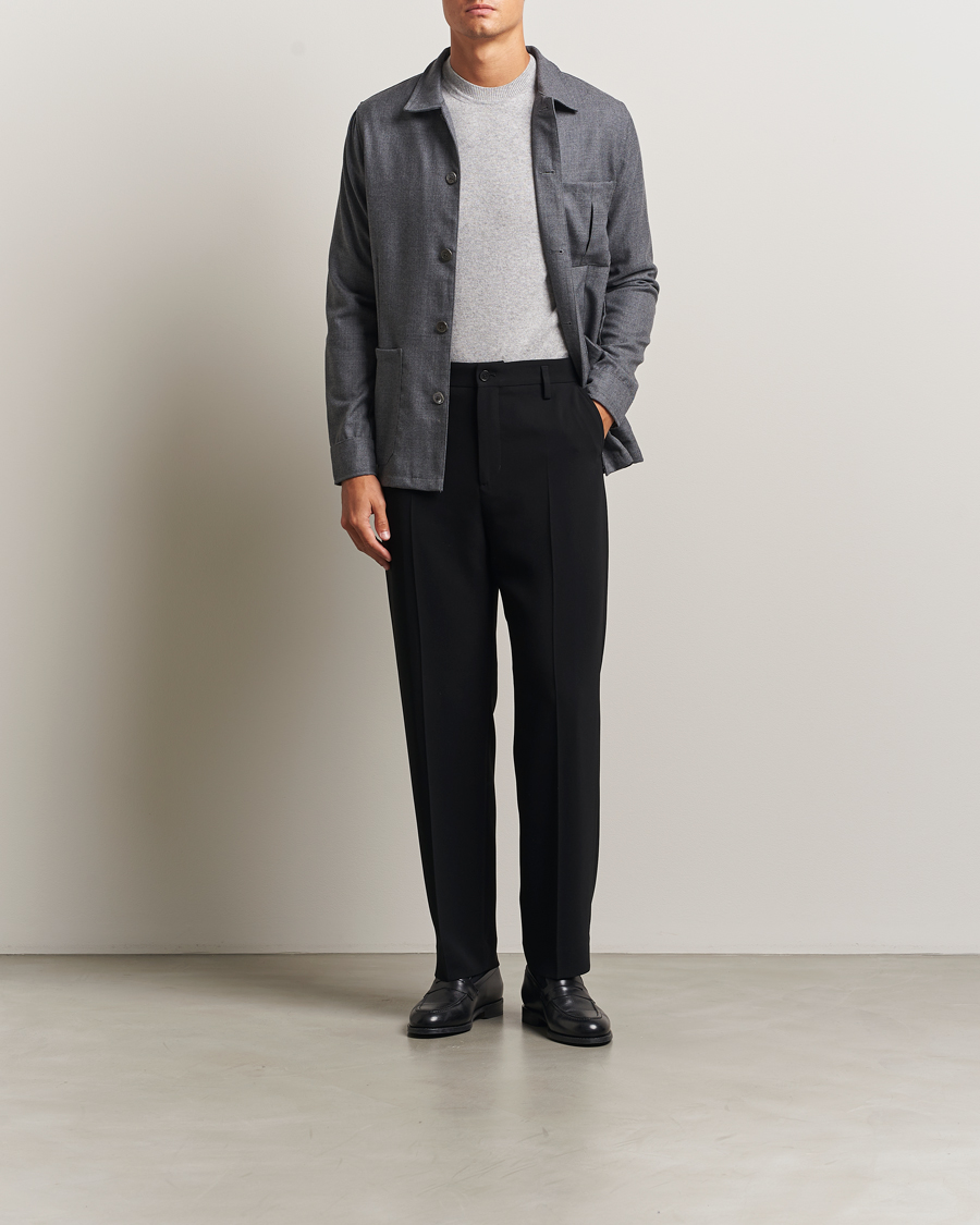 Herre | Skjorter | Stenströms | Wool Overshirt Grey