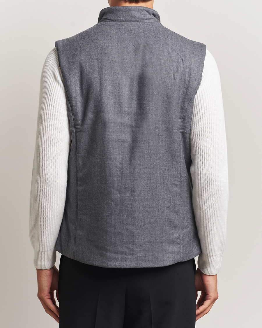 Herre | Veste | Stenströms | Wool Alcantara Detail Light Padded Vest Grey