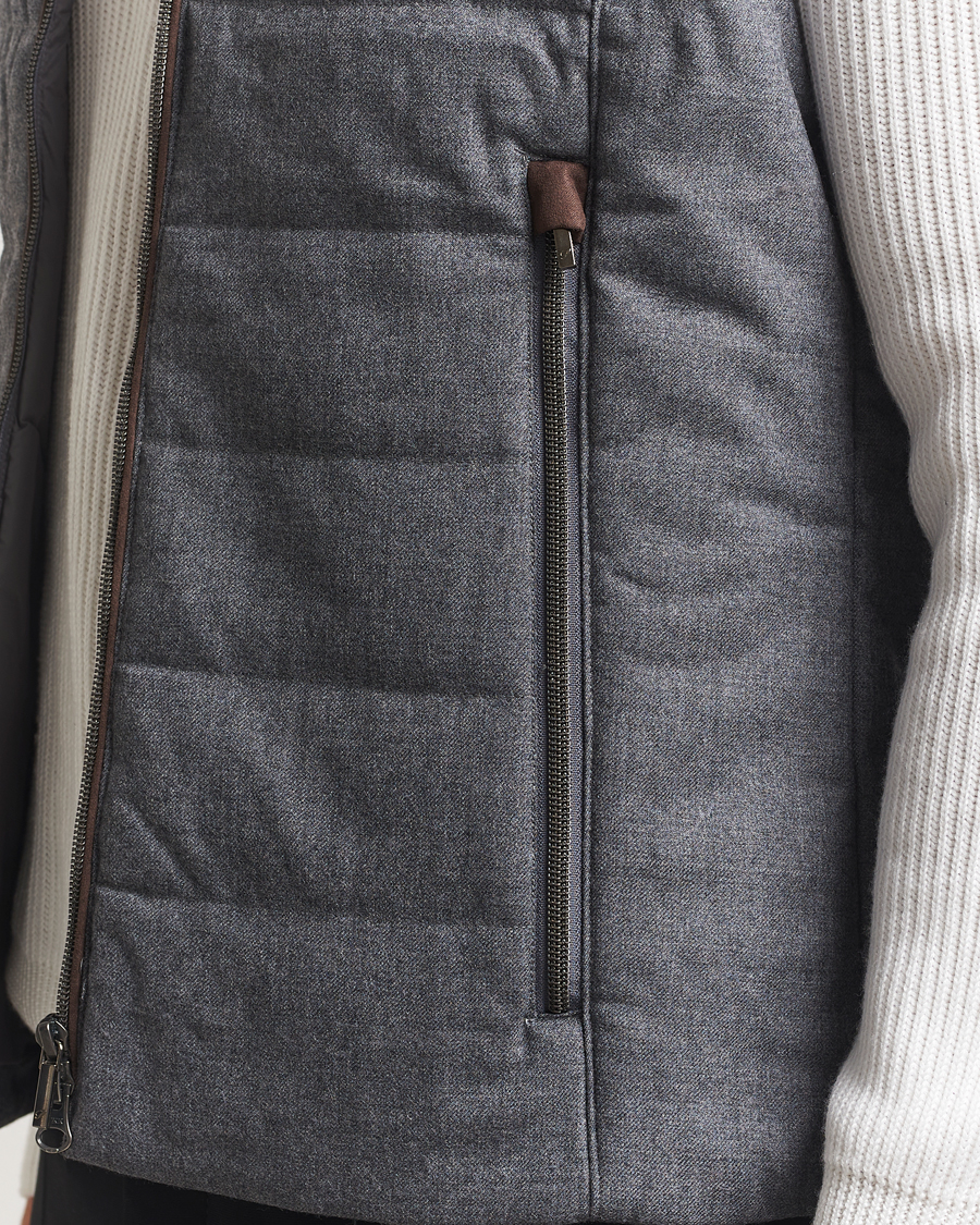 Herre | Veste | Stenströms | Wool Alcantara Detail Light Padded Vest Grey