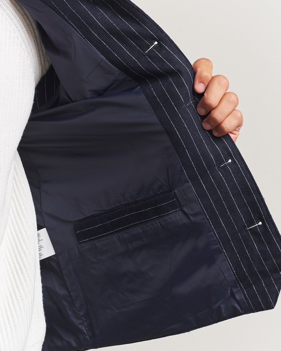 Herre | Veste | Stenströms | Wool Pinstripe Padded Vest Blue
