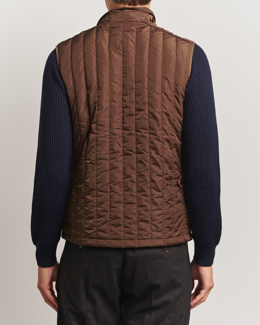 Herre | Veste | Stenströms | Nylon Quilted Light Padded Vest Brown