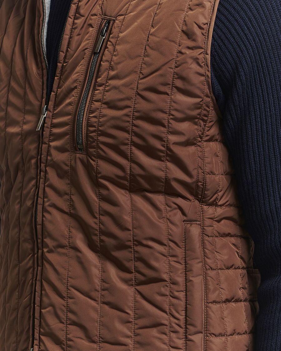 Herre | Veste | Stenströms | Nylon Quilted Light Padded Vest Brown